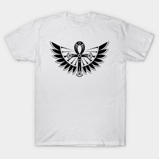 Ankh with Wings ( Black ) T-Shirt